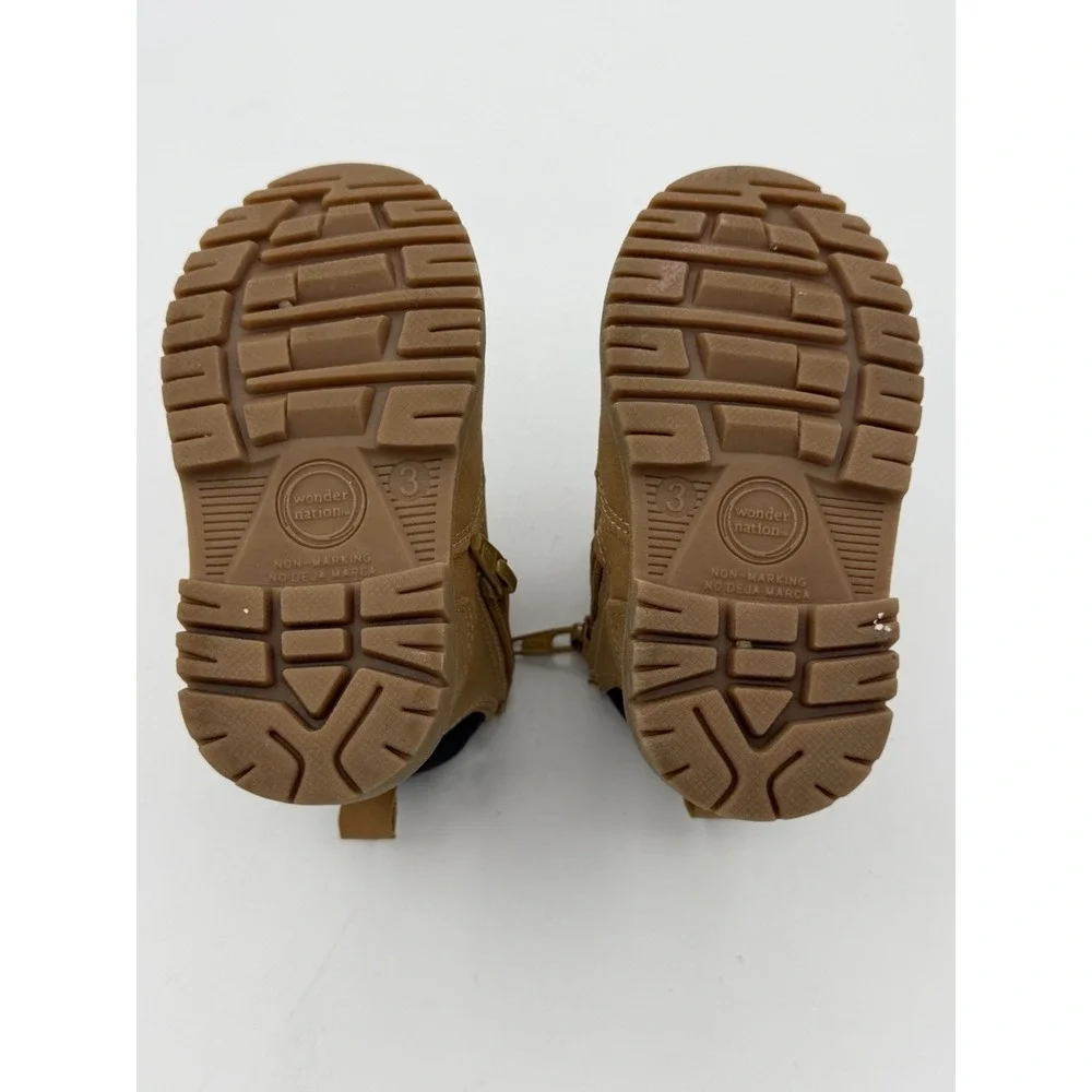 Wonder Nation Infant Tucker Boots Size 3Boys Easy On Off Zipper Non Marking NEW